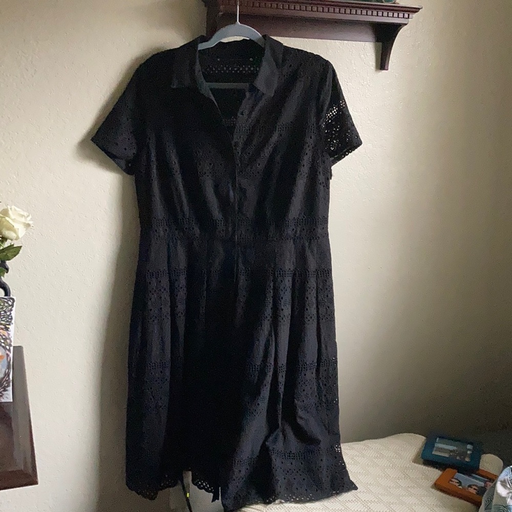 Talbot’s eyelet black dress size 14